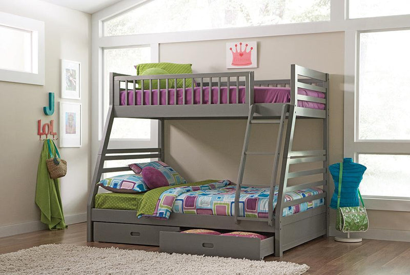 Ashton Grey Twin-over-Full Bunk Bed