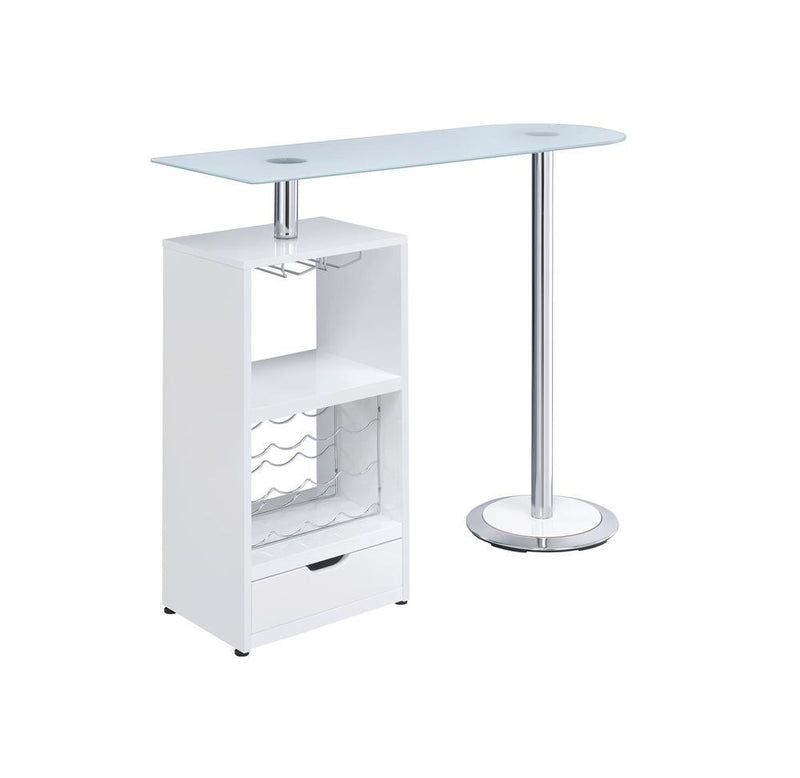 G120452 Contemporary White Bar Table
